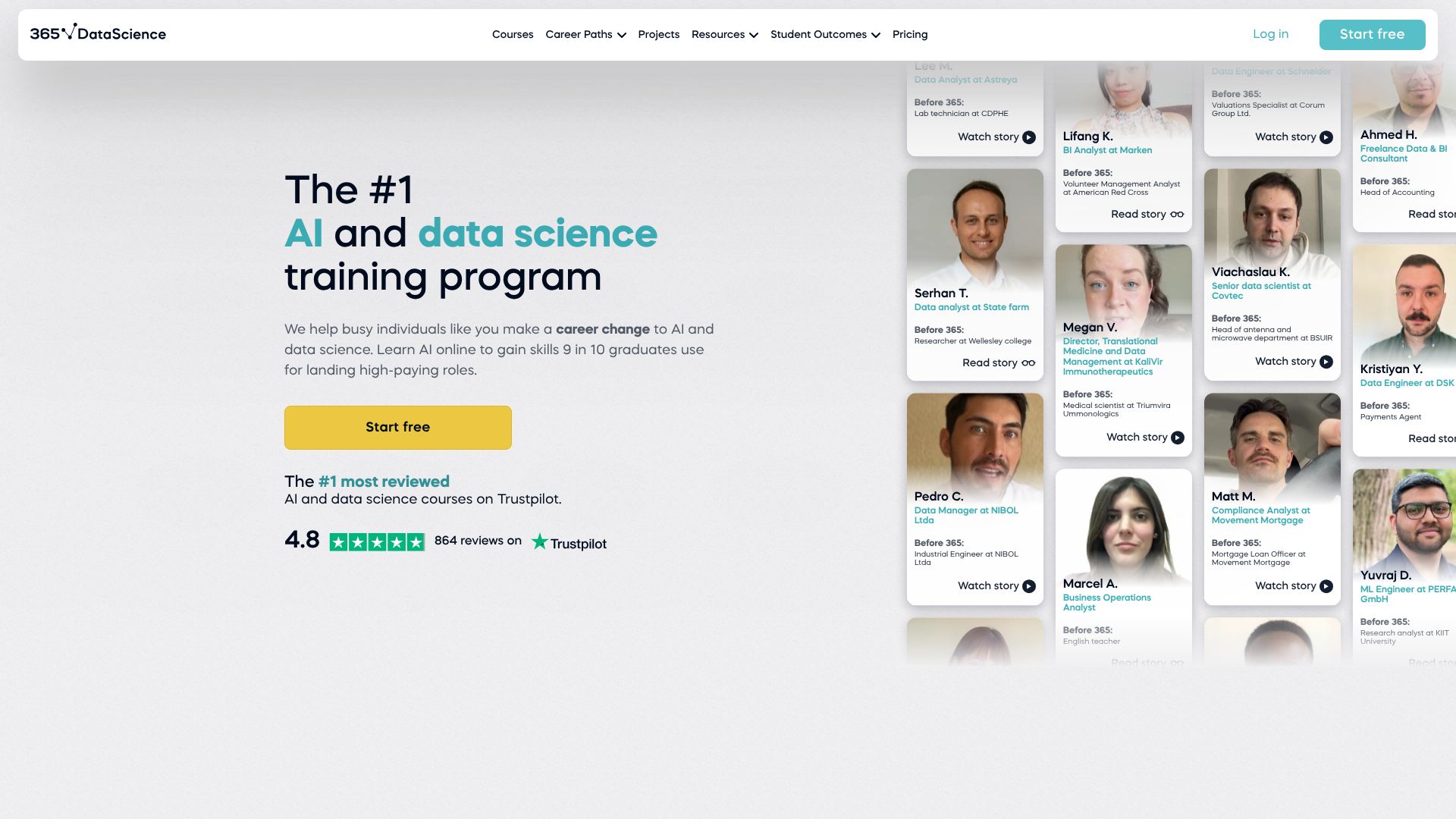 Screenshot von 365datascience.com