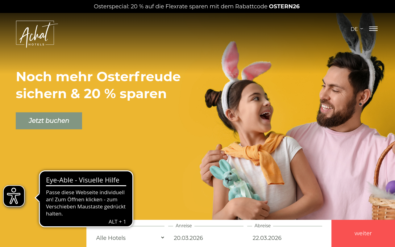 Screenshot von achat-hotels.com