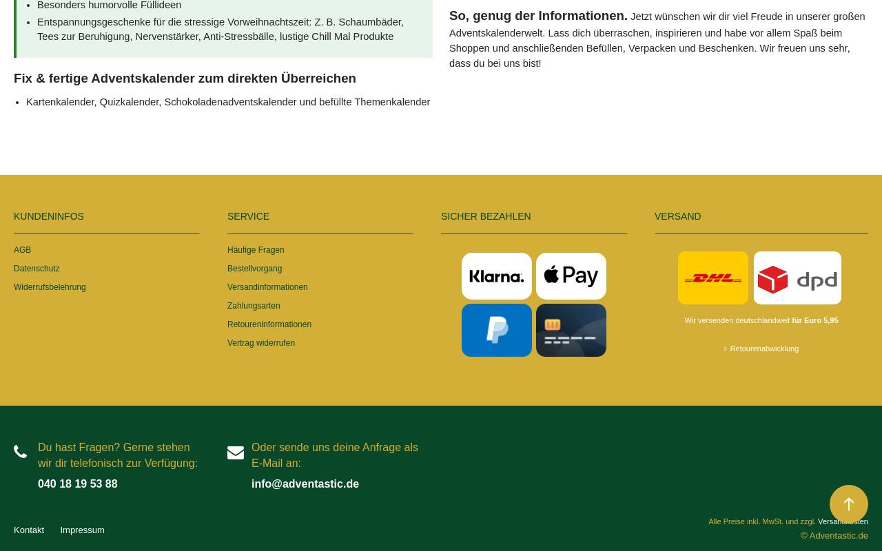 Screenshot von adventastic.de