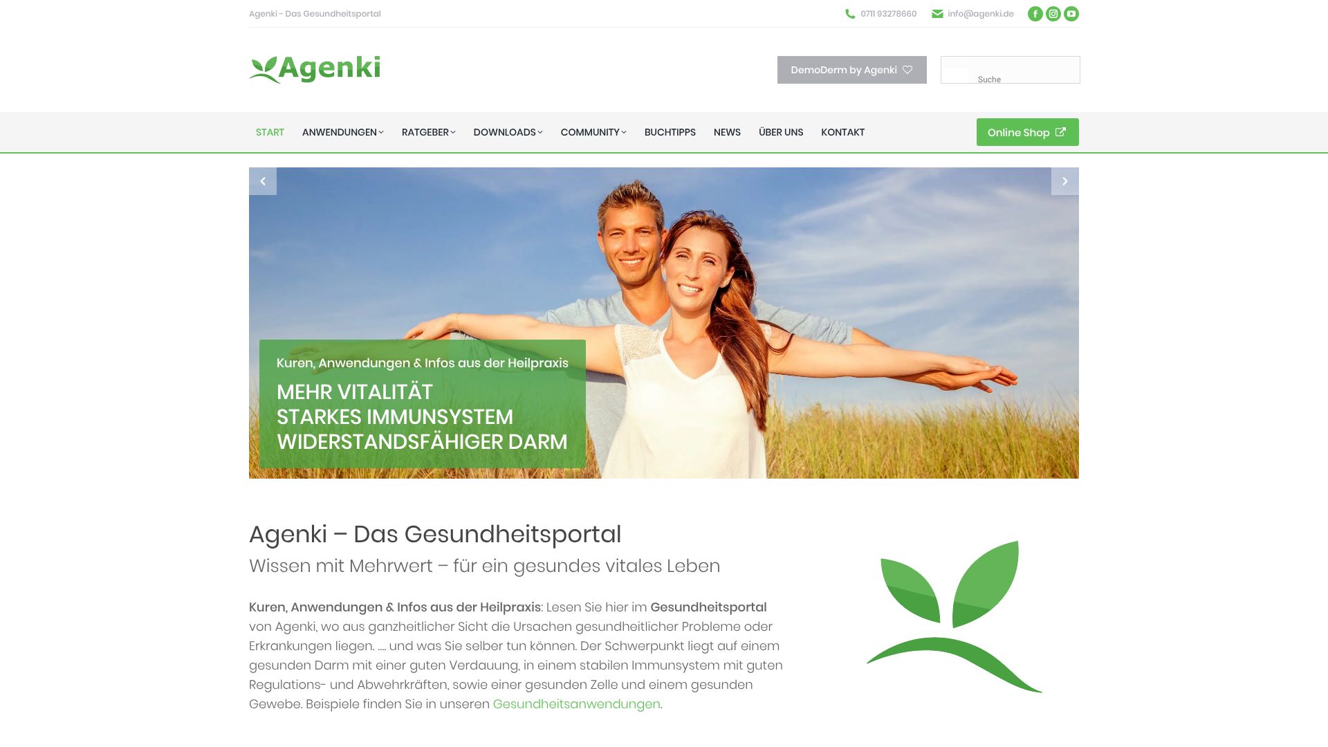 Screenshot von agenki.de