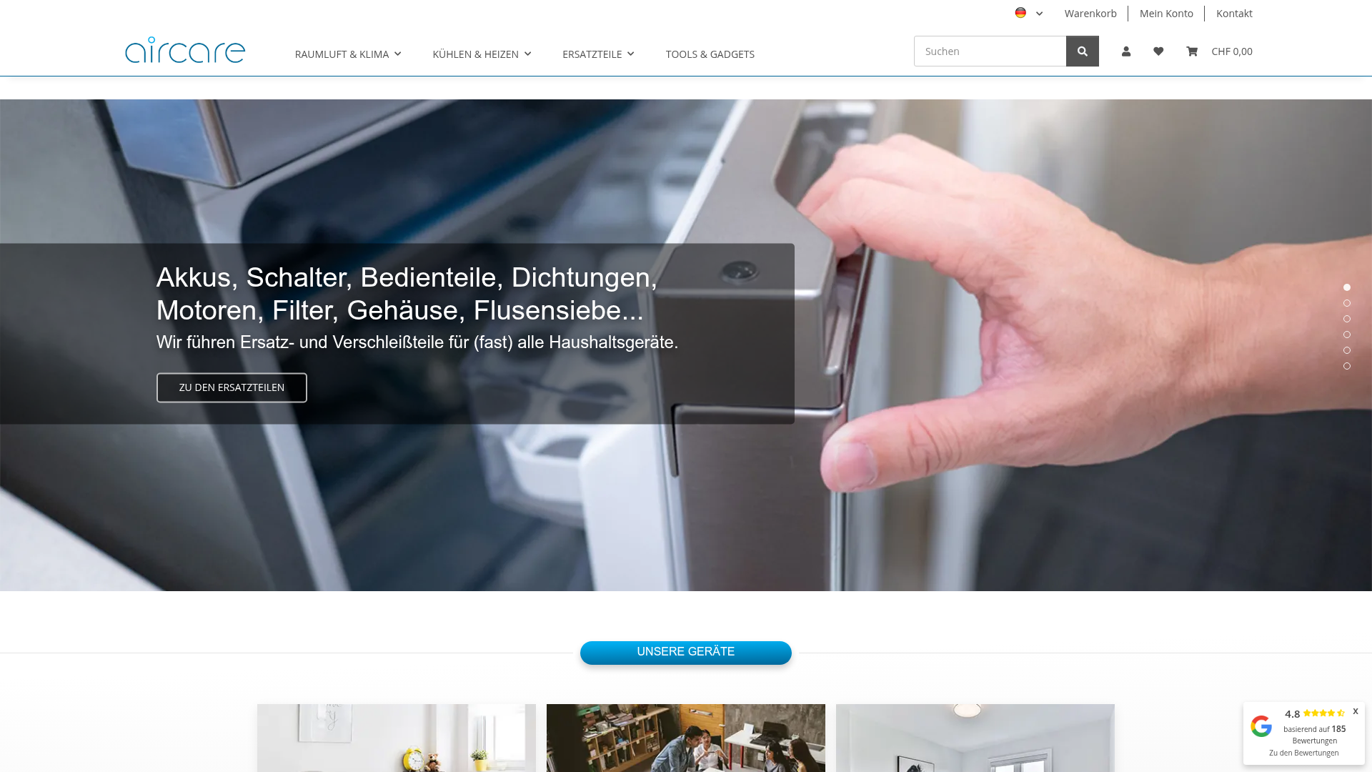 Screenshot von Aircare