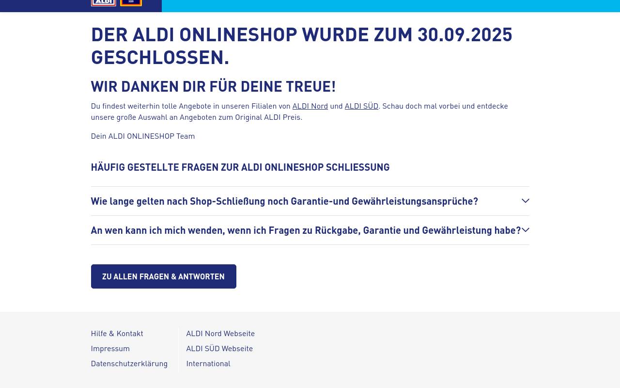 Screenshot von aldi-onlineshop.de DE