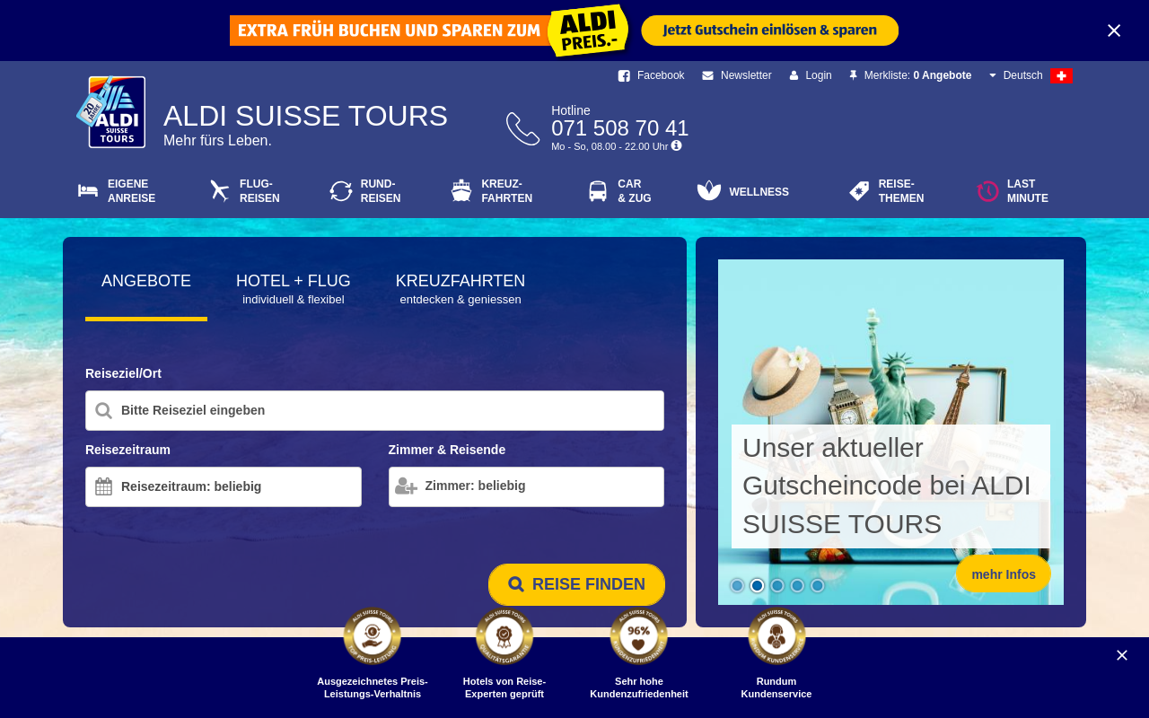 Screenshot von aldi-suisse-tours.ch