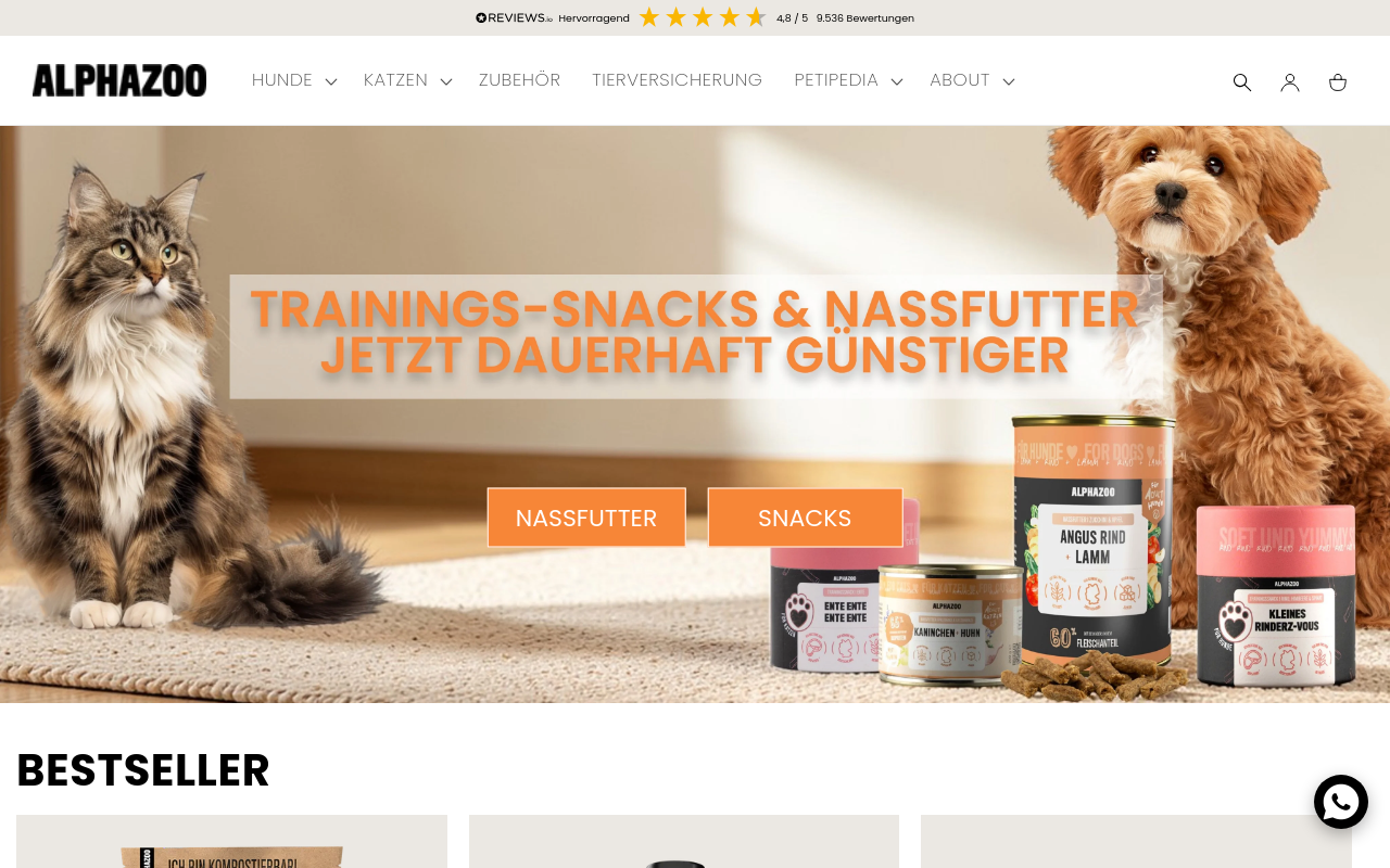 Screenshot von alphazoo.de