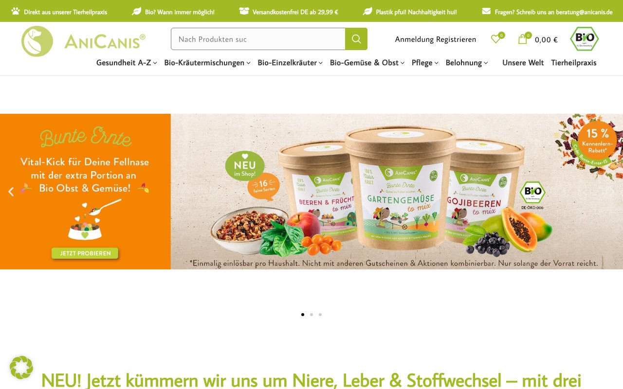 Screenshot von anicanis.de