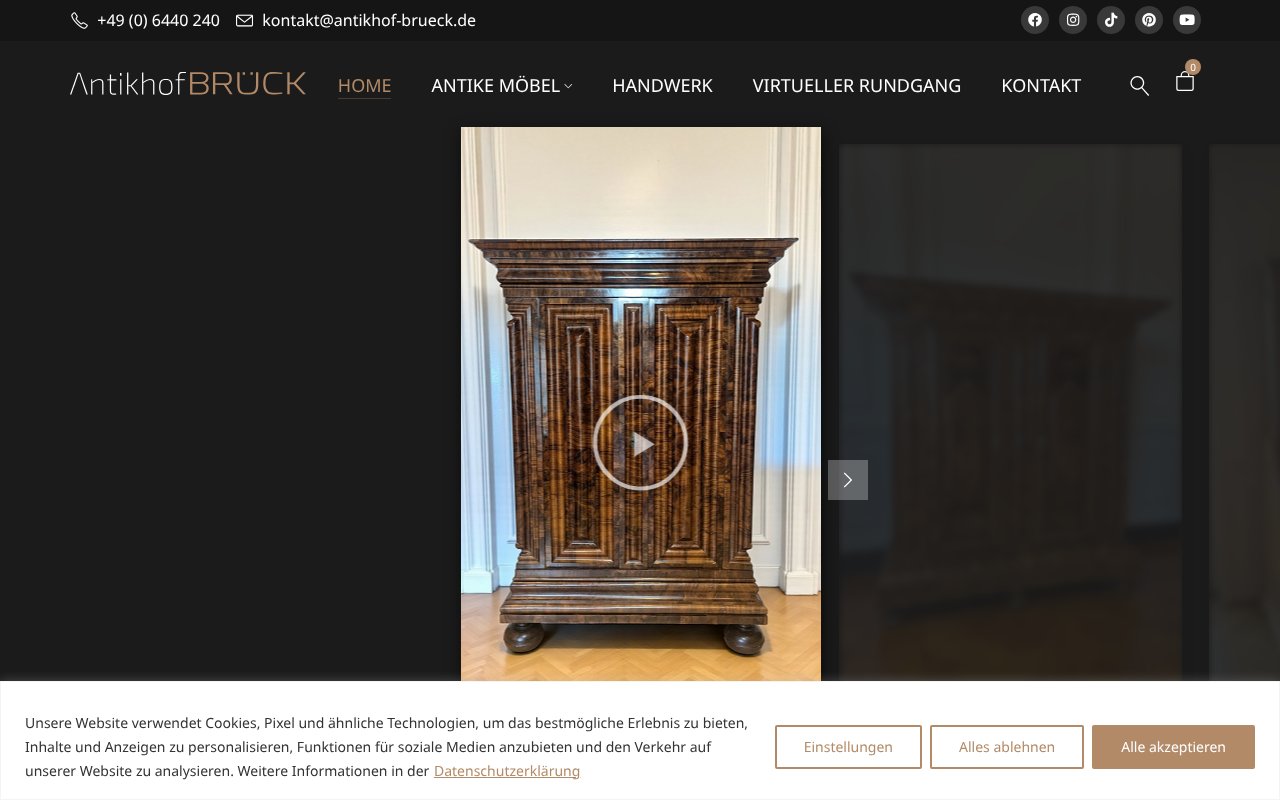 Screenshot von antikhof-brueck.de