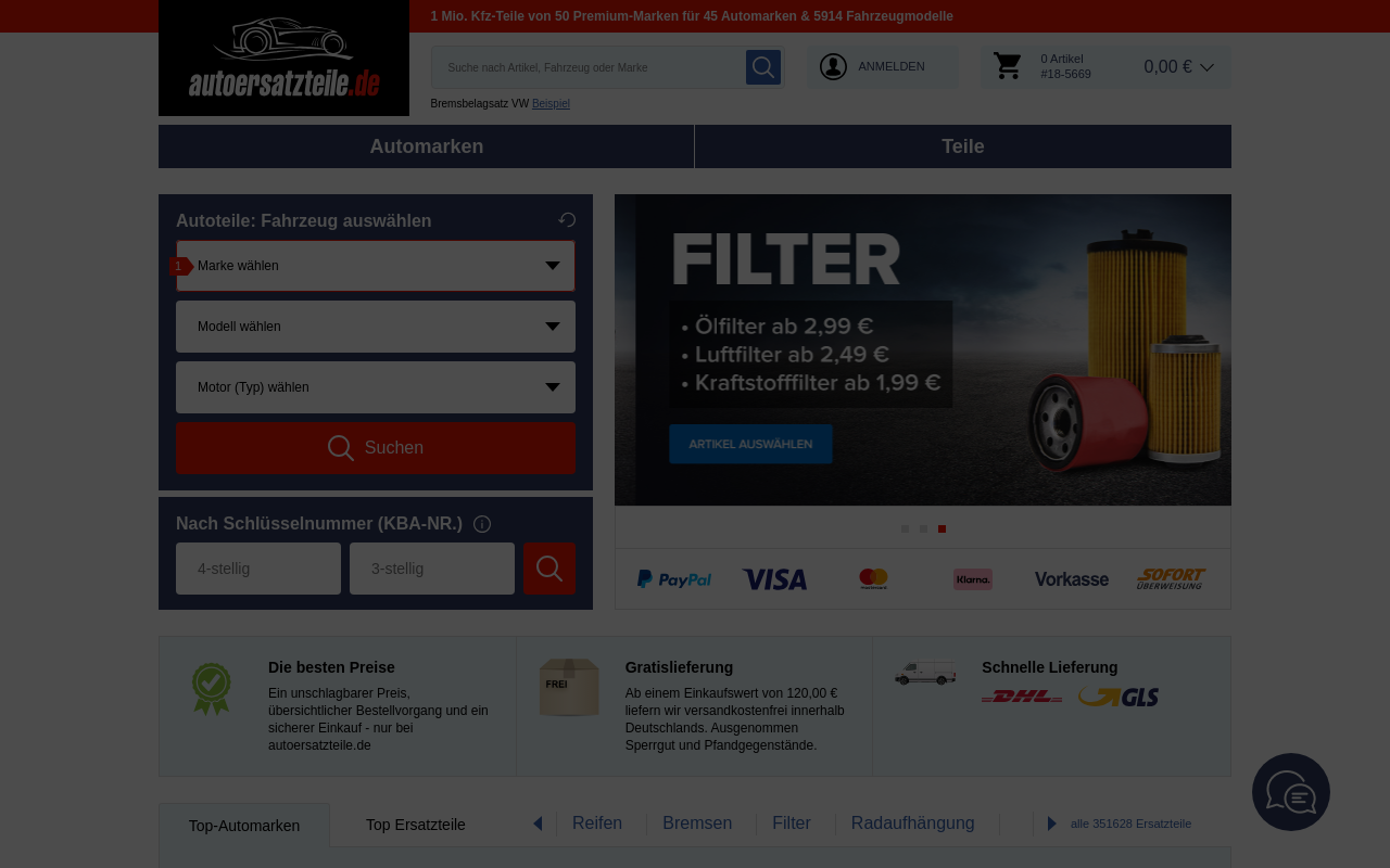 Screenshot von autoersatzteile.de