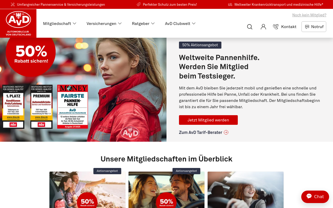 Screenshot von avd.de