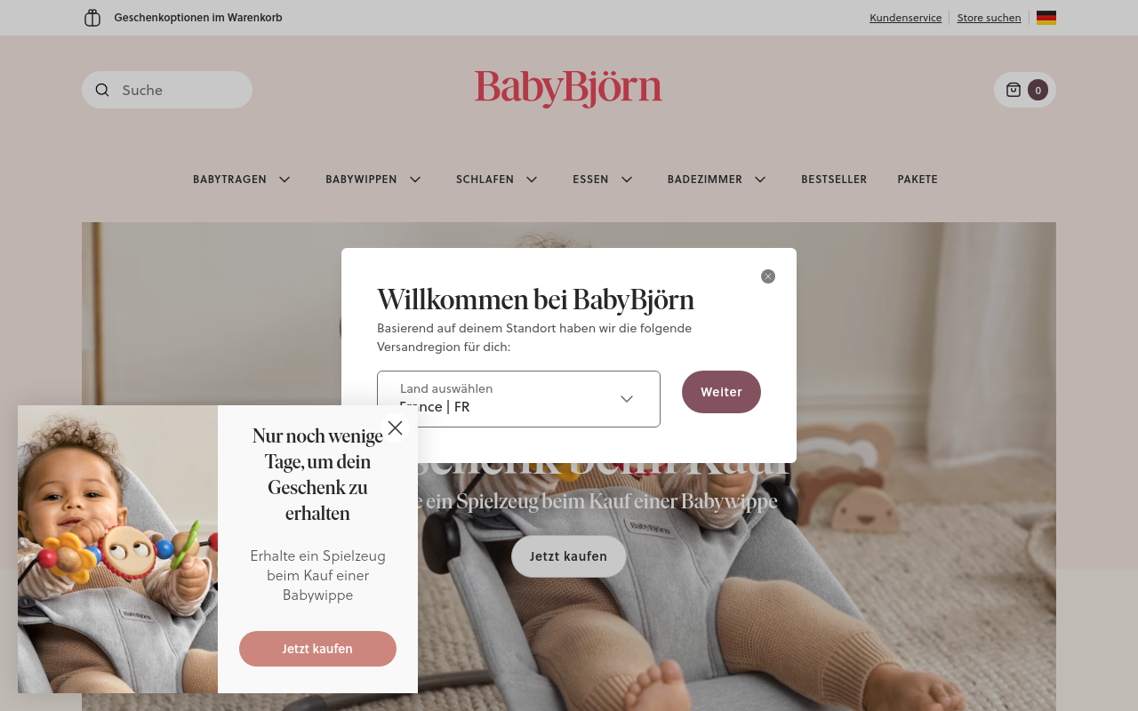 Screenshot von babybjorn.de