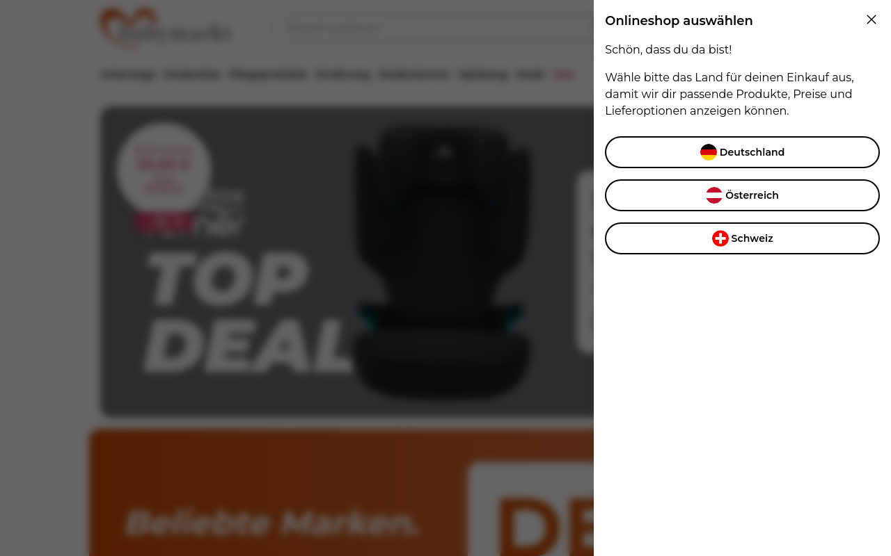 Screenshot von babymarkt.com