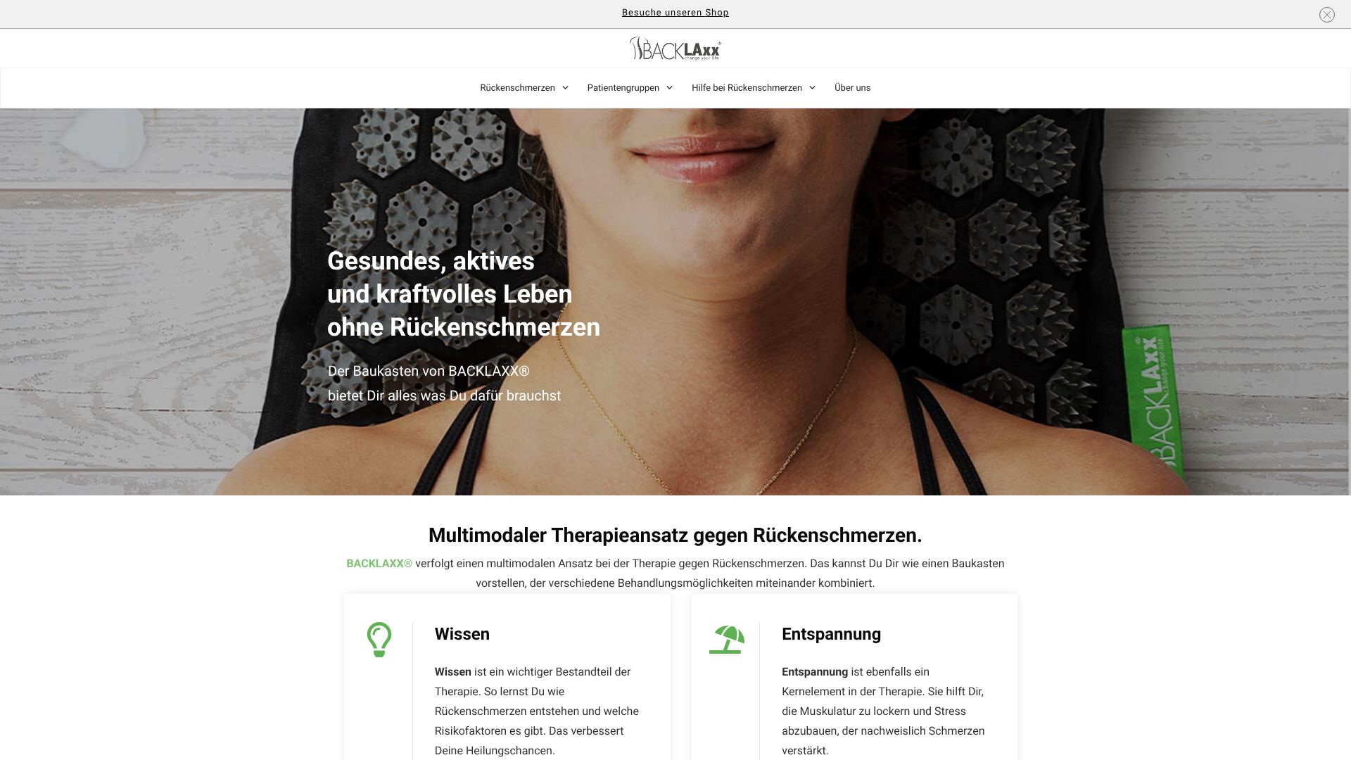 Screenshot von backlaxx.com