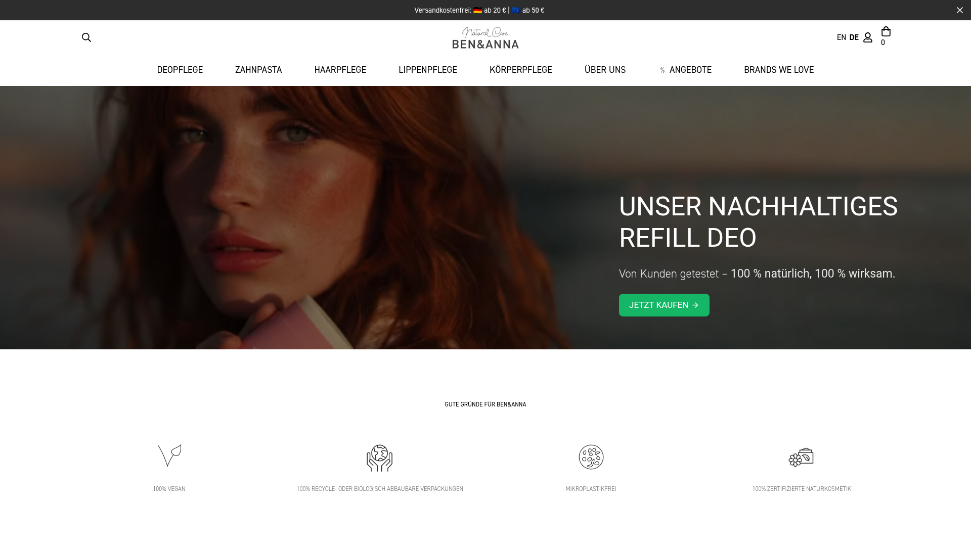 Screenshot von ben-anna.de