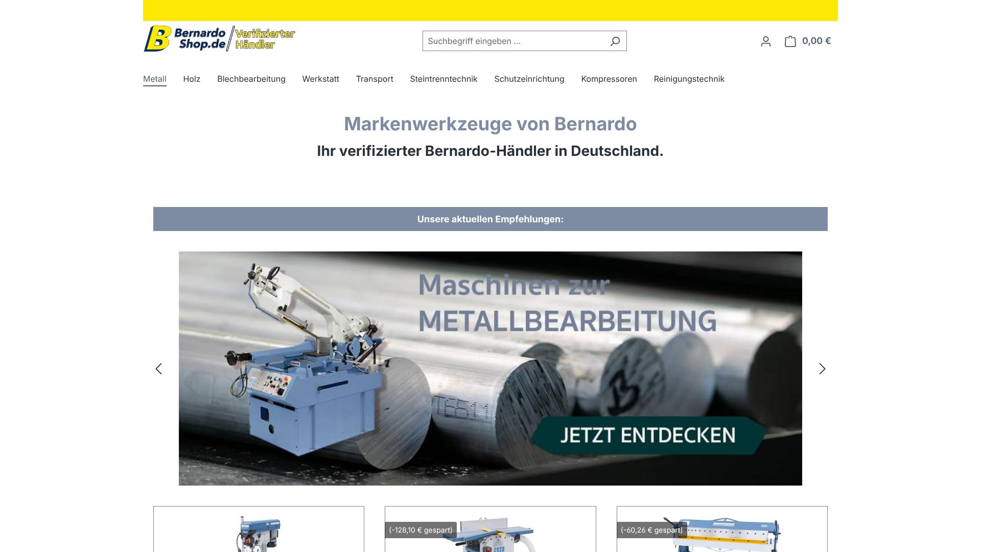 Screenshot von bernardo-shop.de