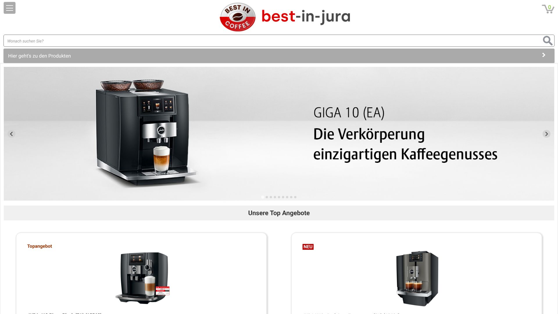 Screenshot von best-in-coffee.de
