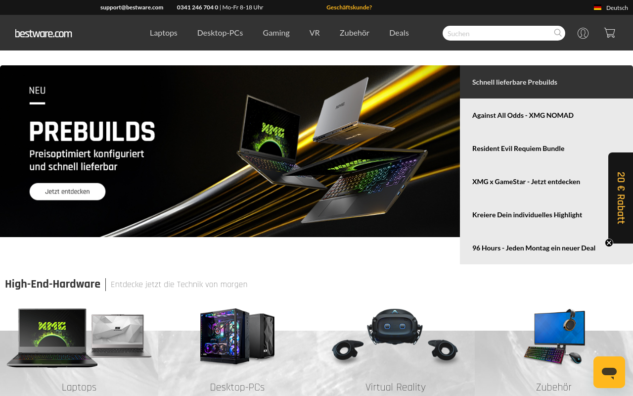 Screenshot von bestware.com