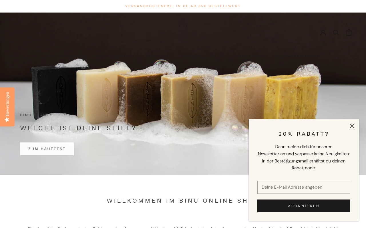 Screenshot von binu-beauty.de