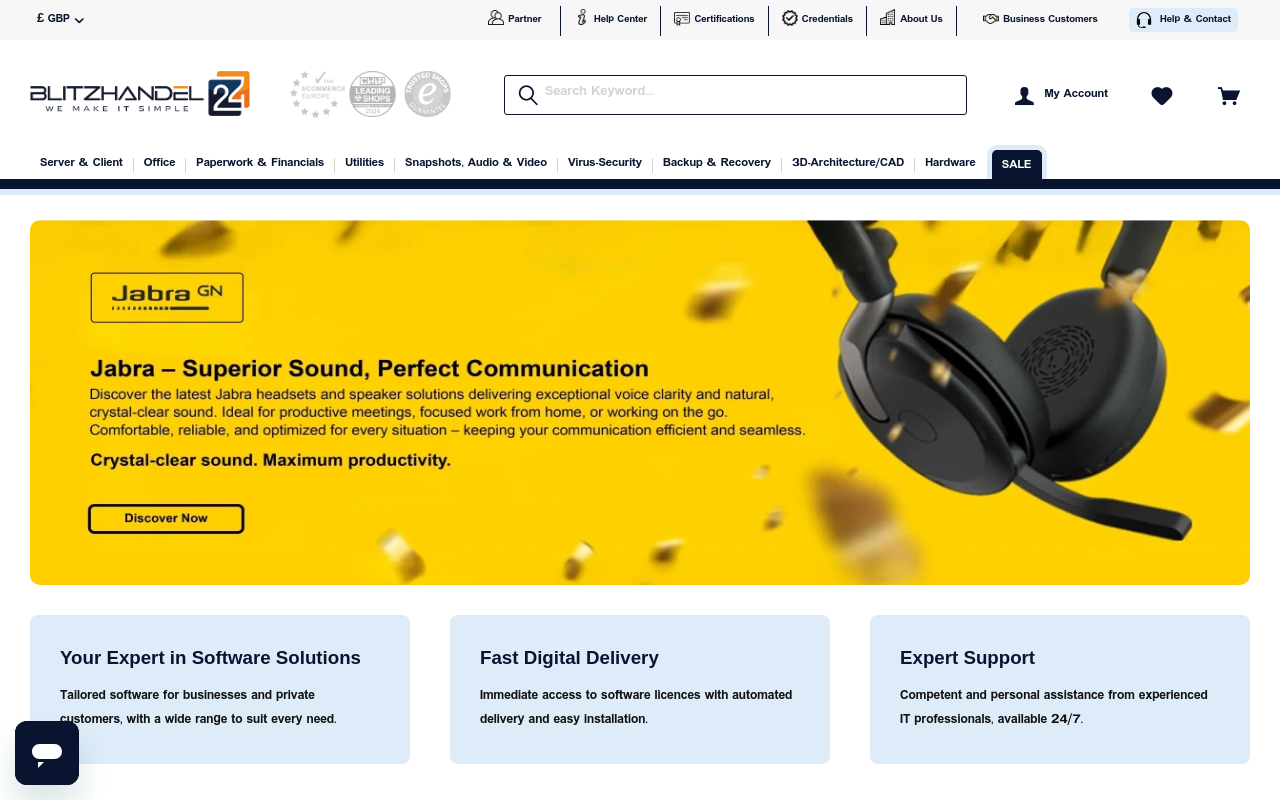 Screenshot von blitzhandel24.co.uk