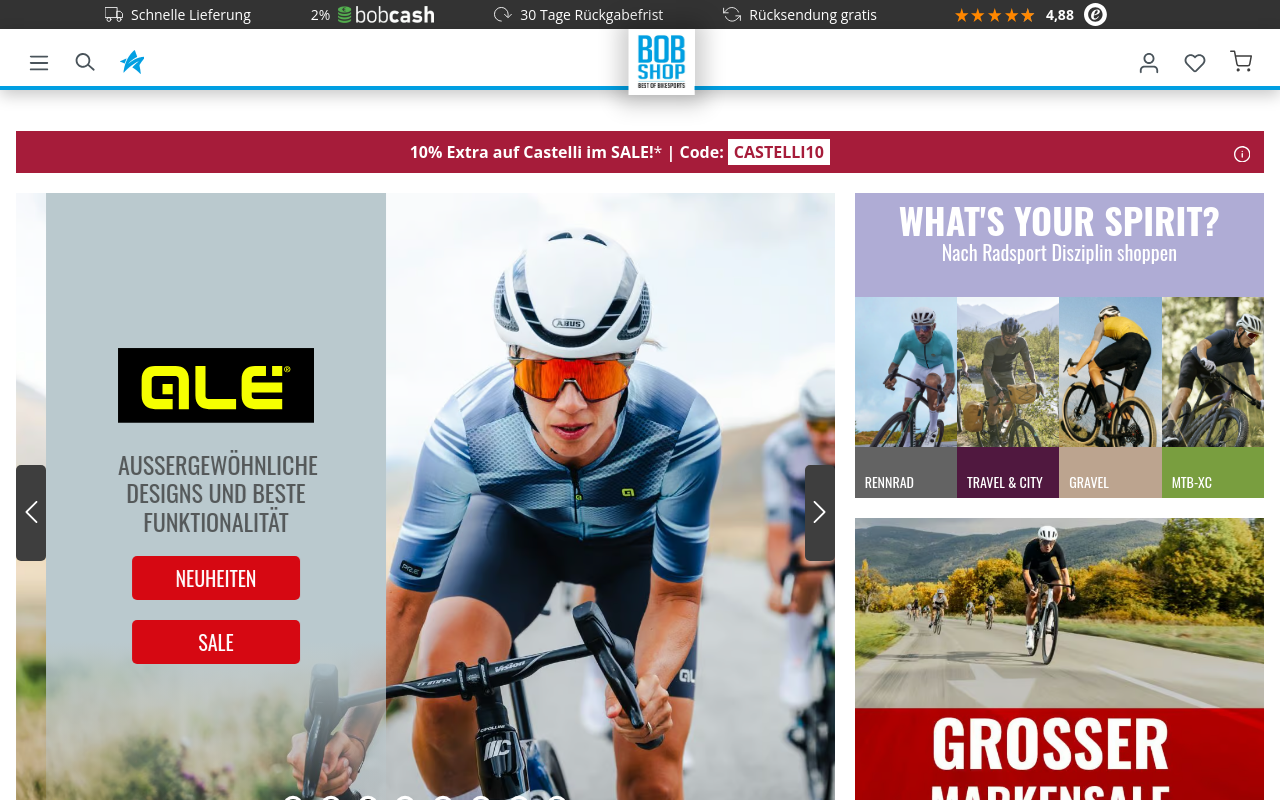 Screenshot von bobshop.com