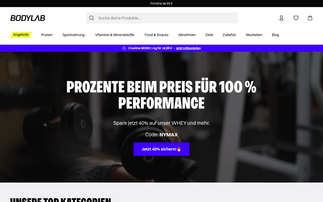 Screenshot von bodylab24.de
