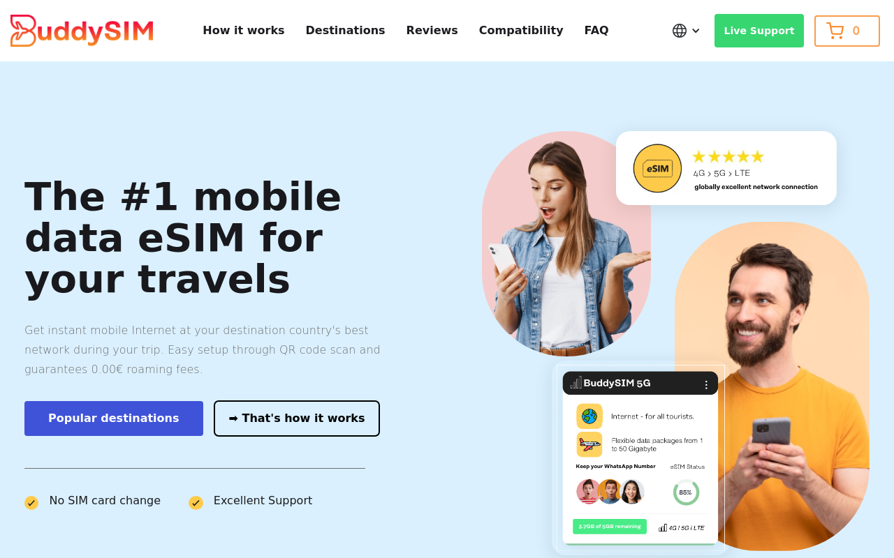 Screenshot von buddysim.com