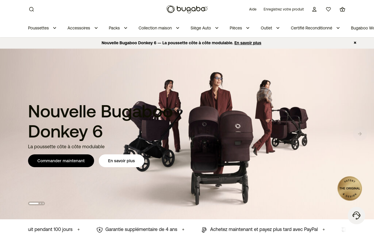 Screenshot von bugaboo.com