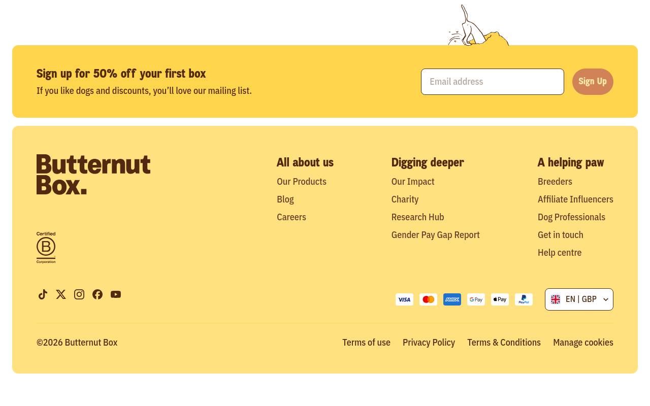 Screenshot von butternutbox.com