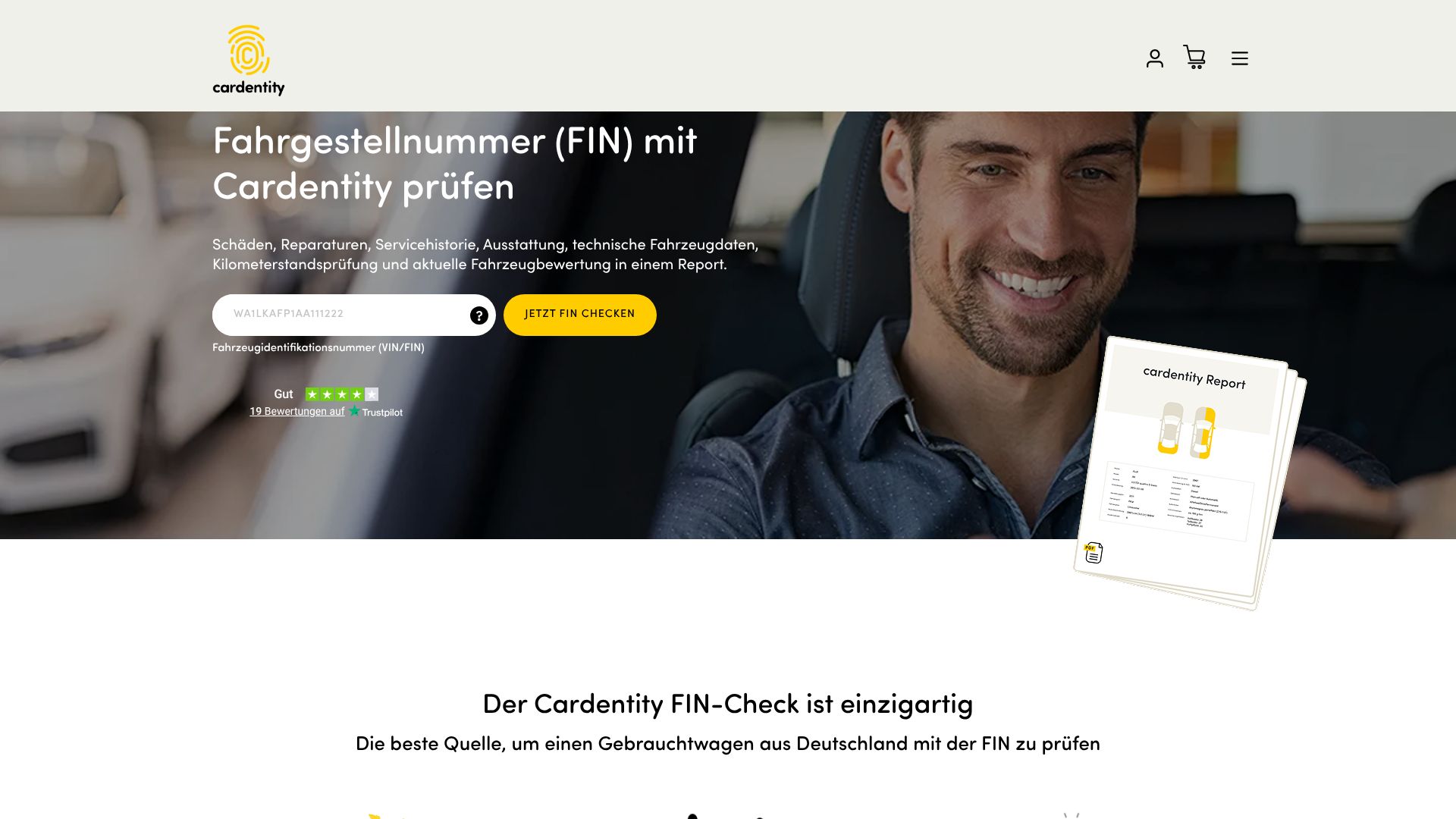 Screenshot von cardentity.de