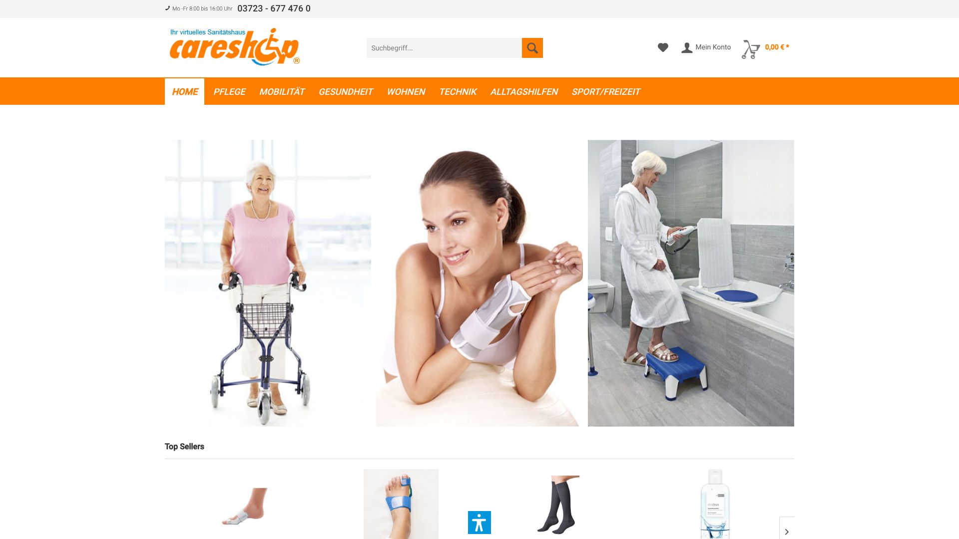 Screenshot von careshop.de