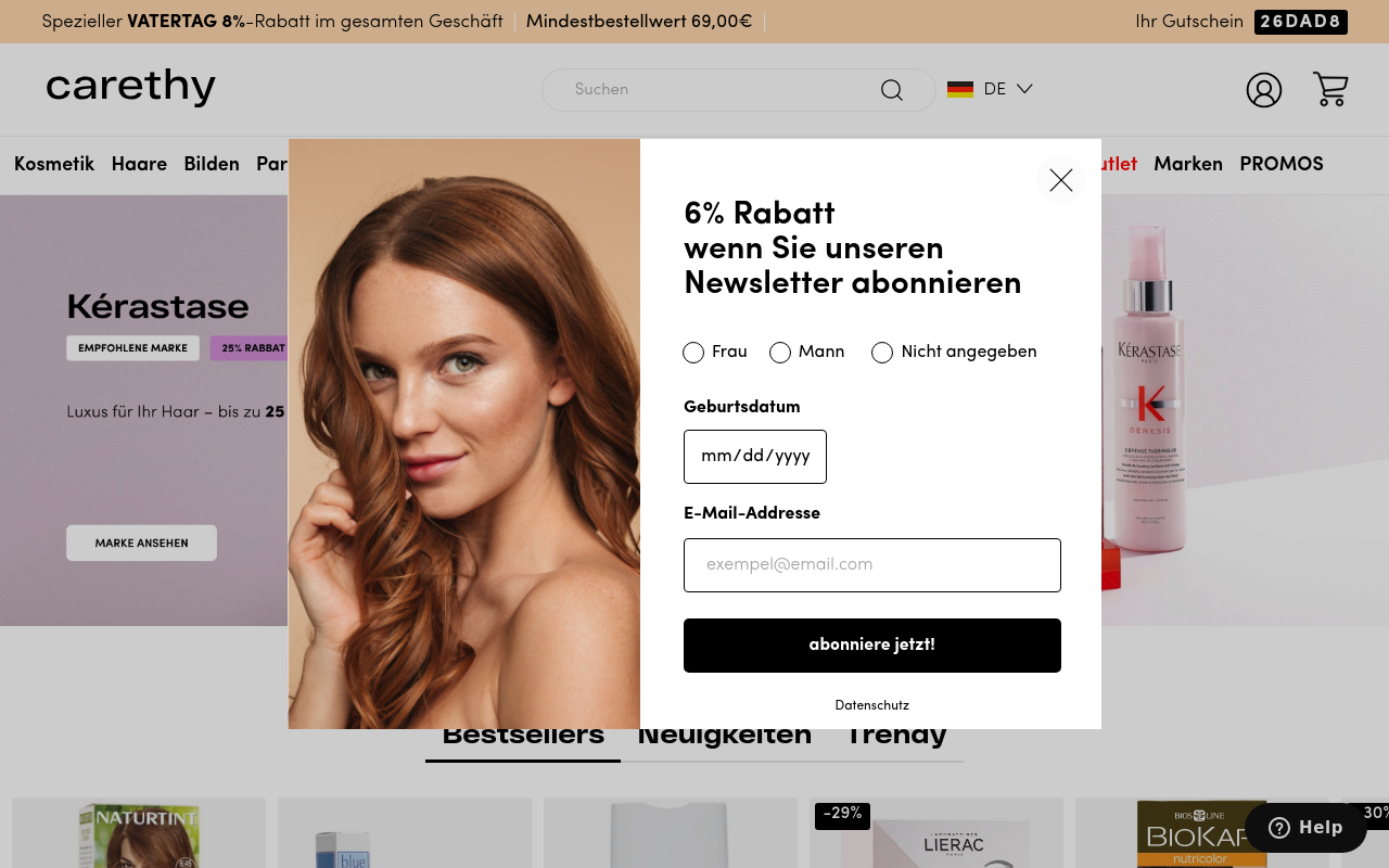 Screenshot von carethy.de