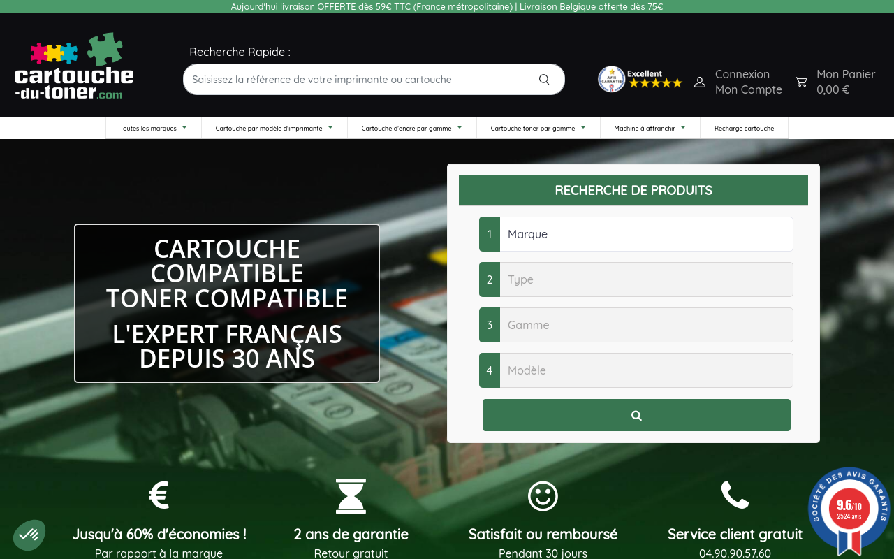 Screenshot von cartouche-du-toner.com
