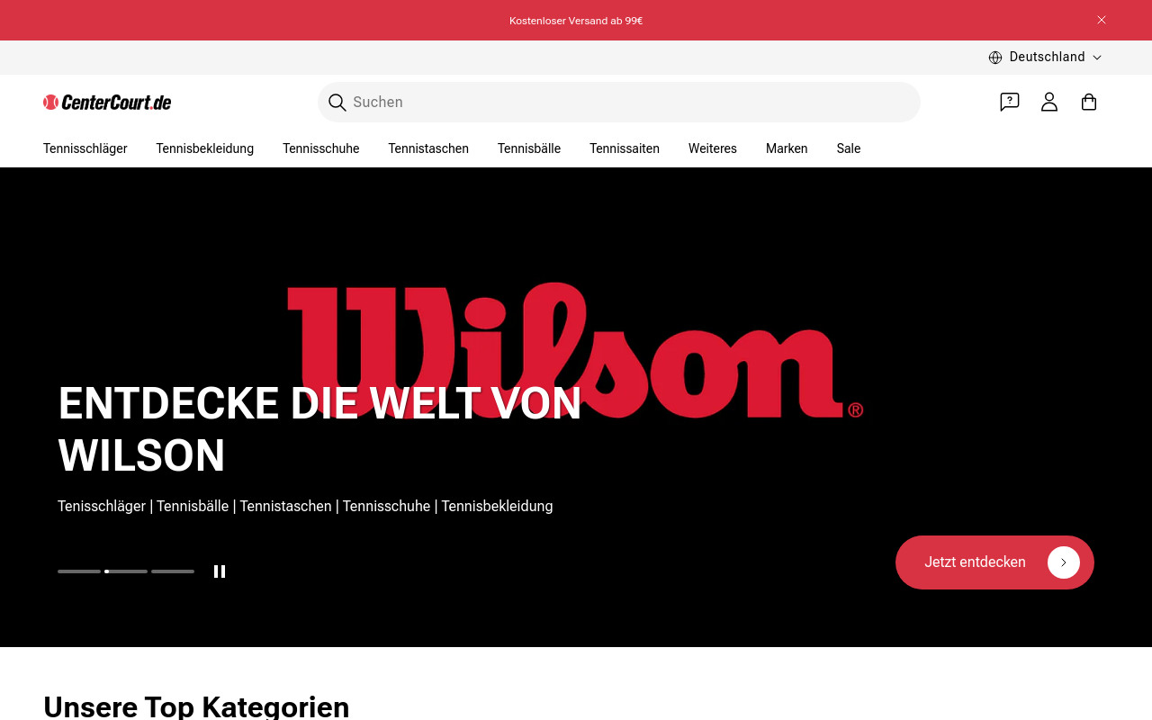 Screenshot von centercourt.de