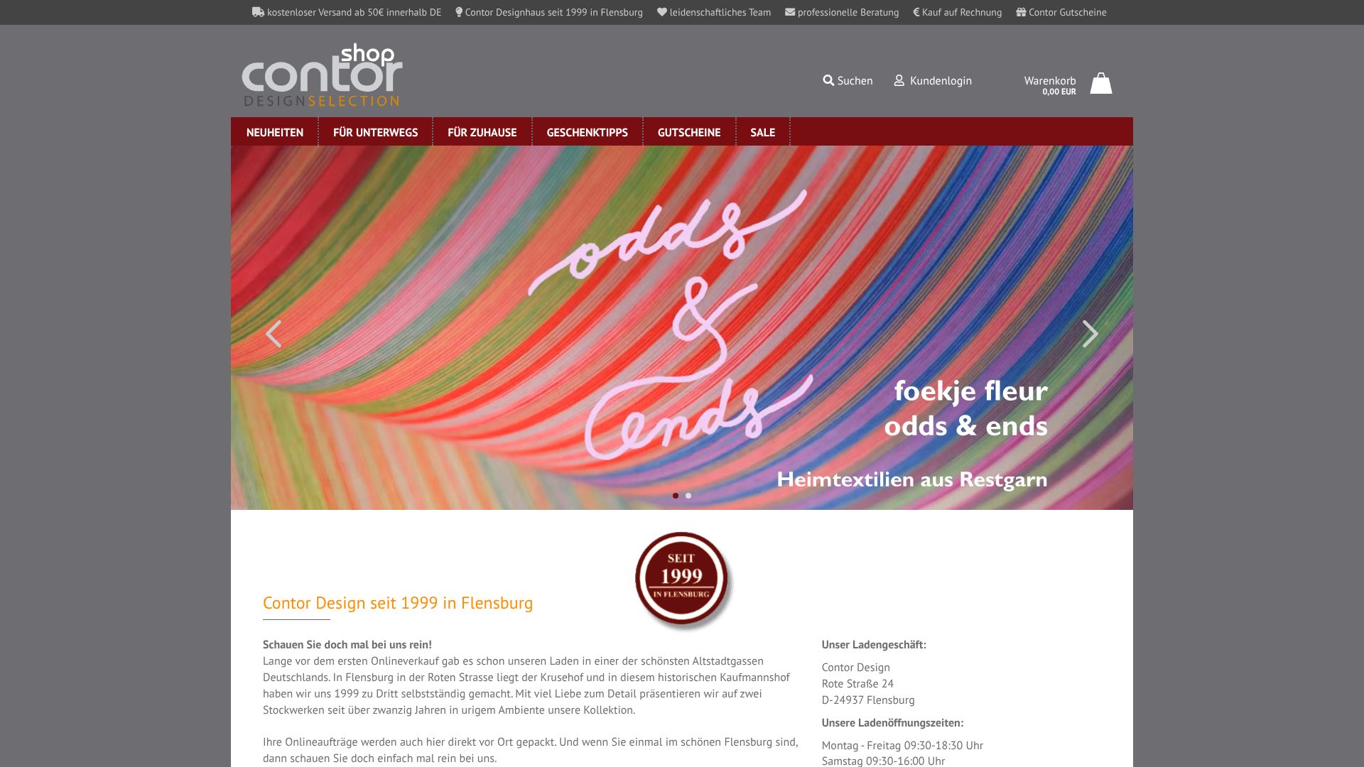 Screenshot von contor-design.com
