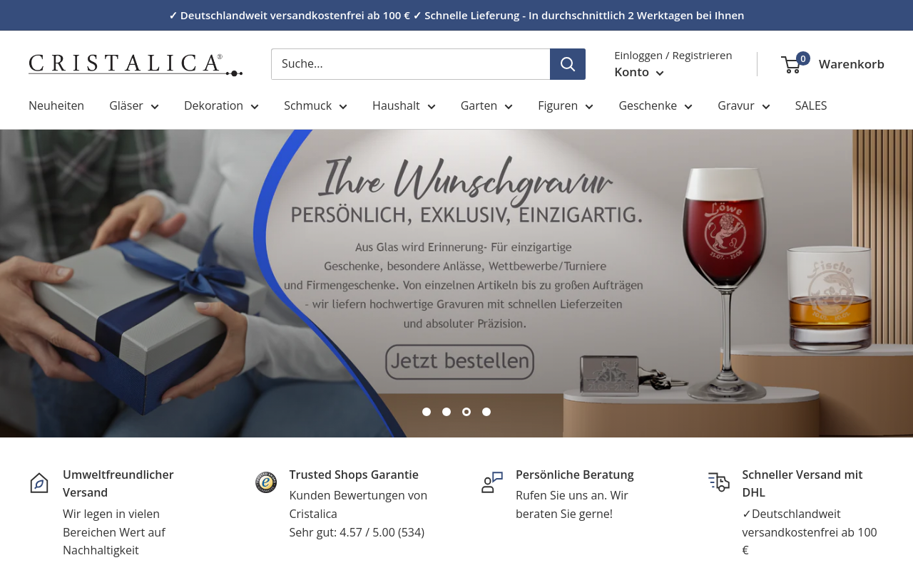 Screenshot von cristalica.de