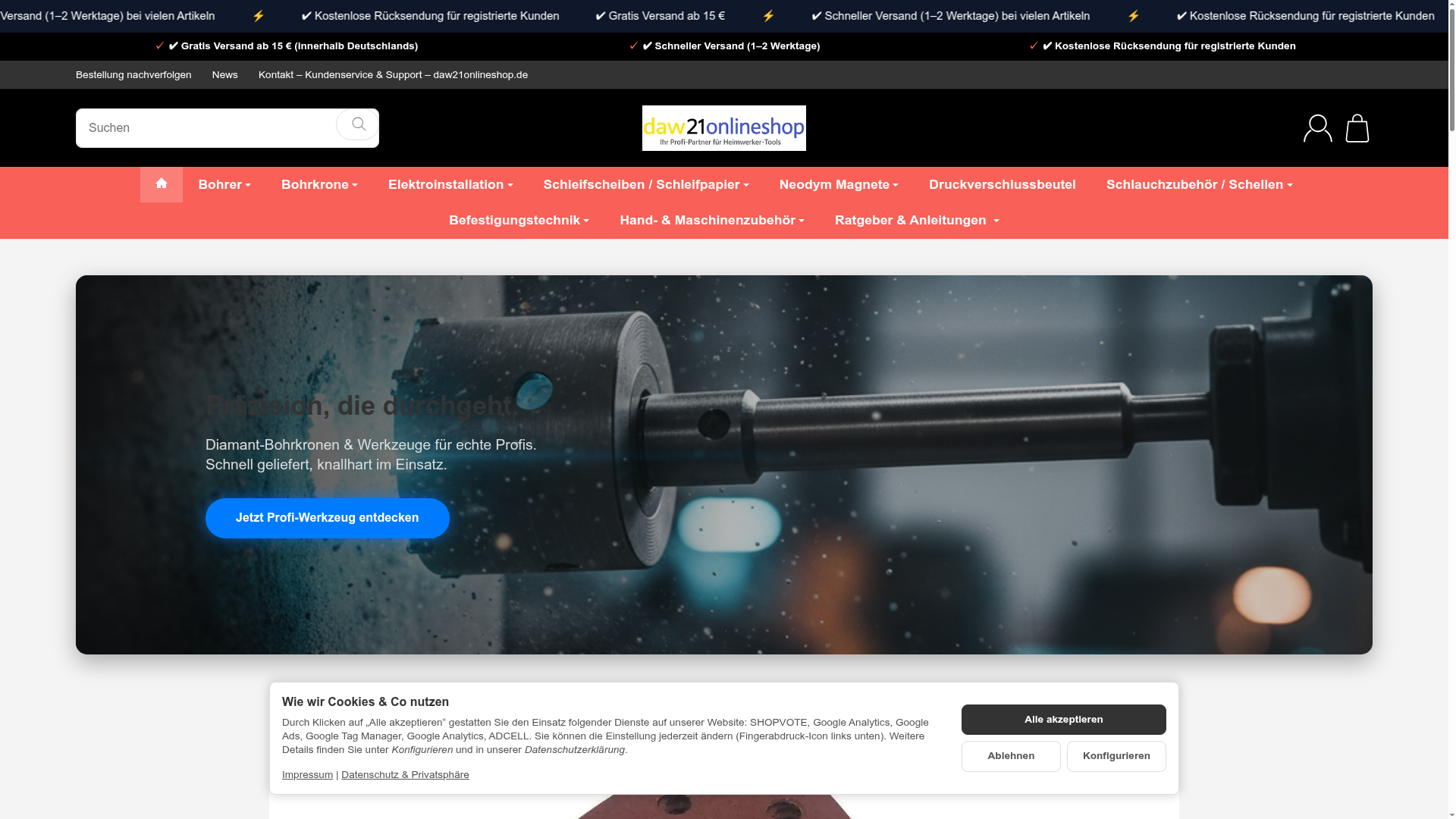 Screenshot von daw21onlineshop