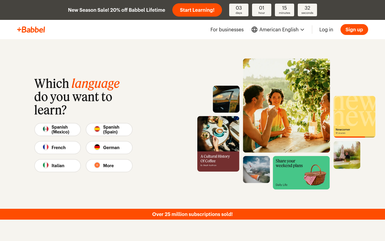 Screenshot von Babbel DE