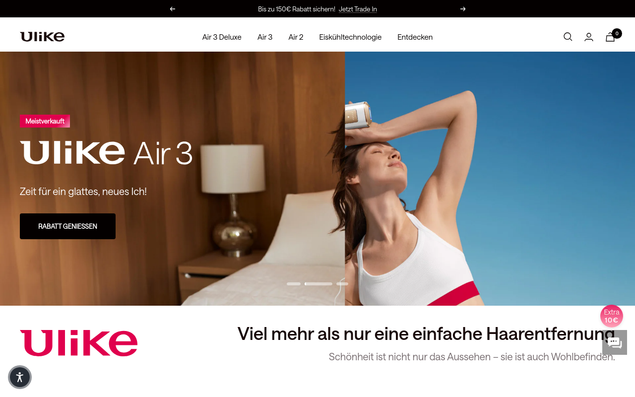 Screenshot von Ulike DE