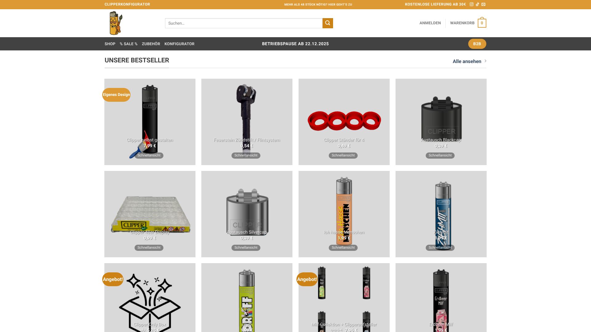 Screenshot von deinclipper.de