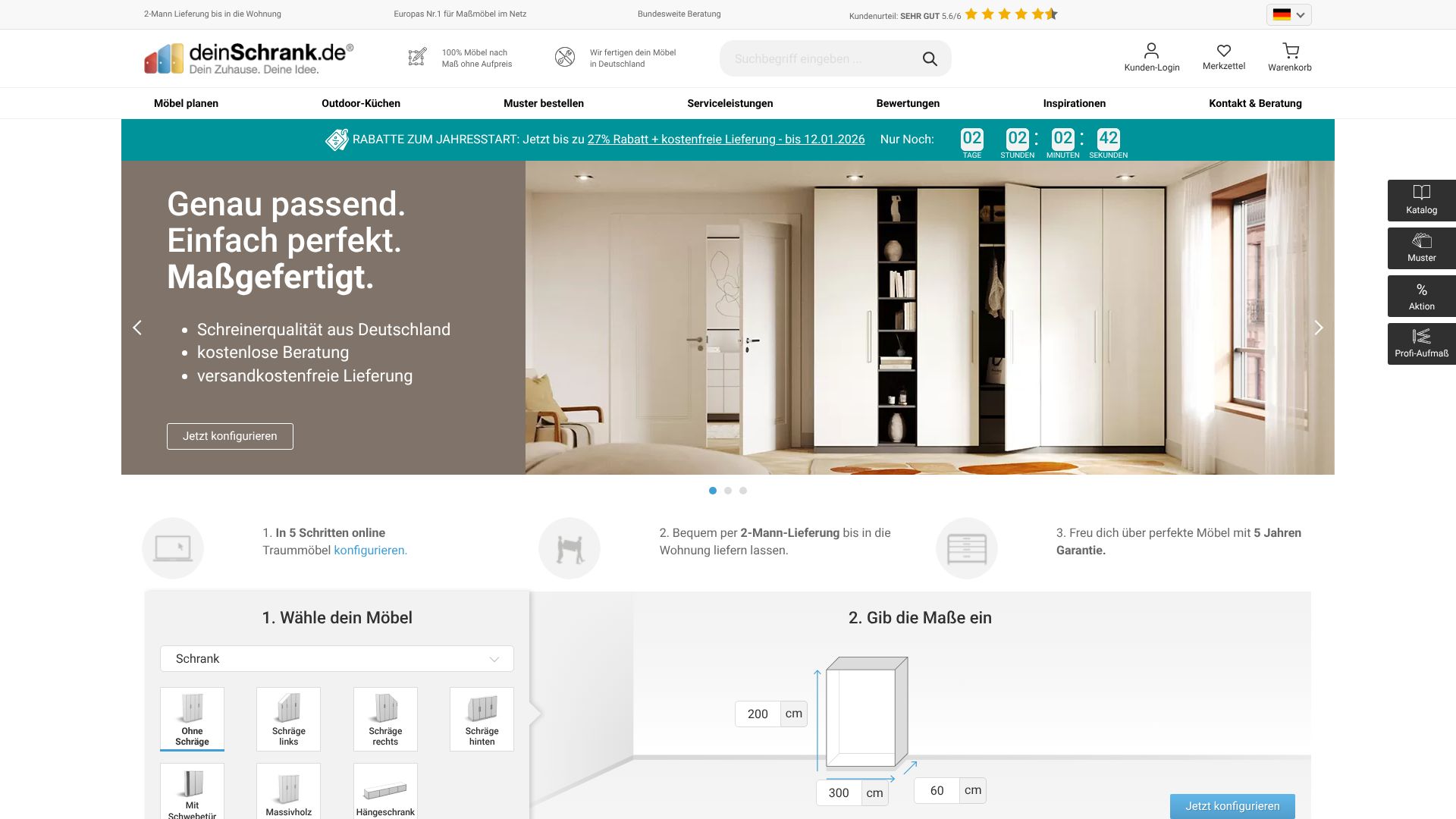 Screenshot von deinSchrank.de