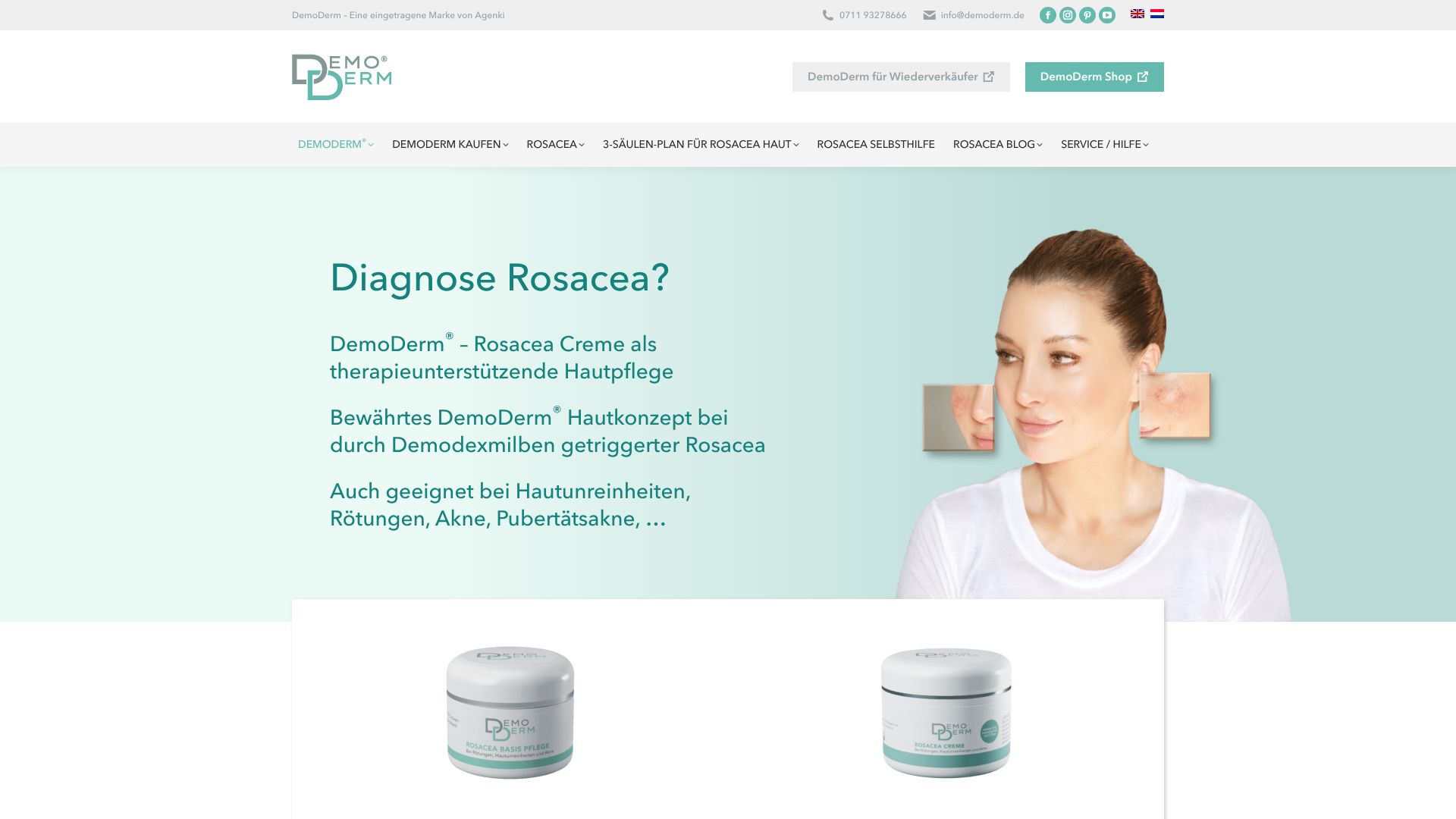 Screenshot von demoderm.de