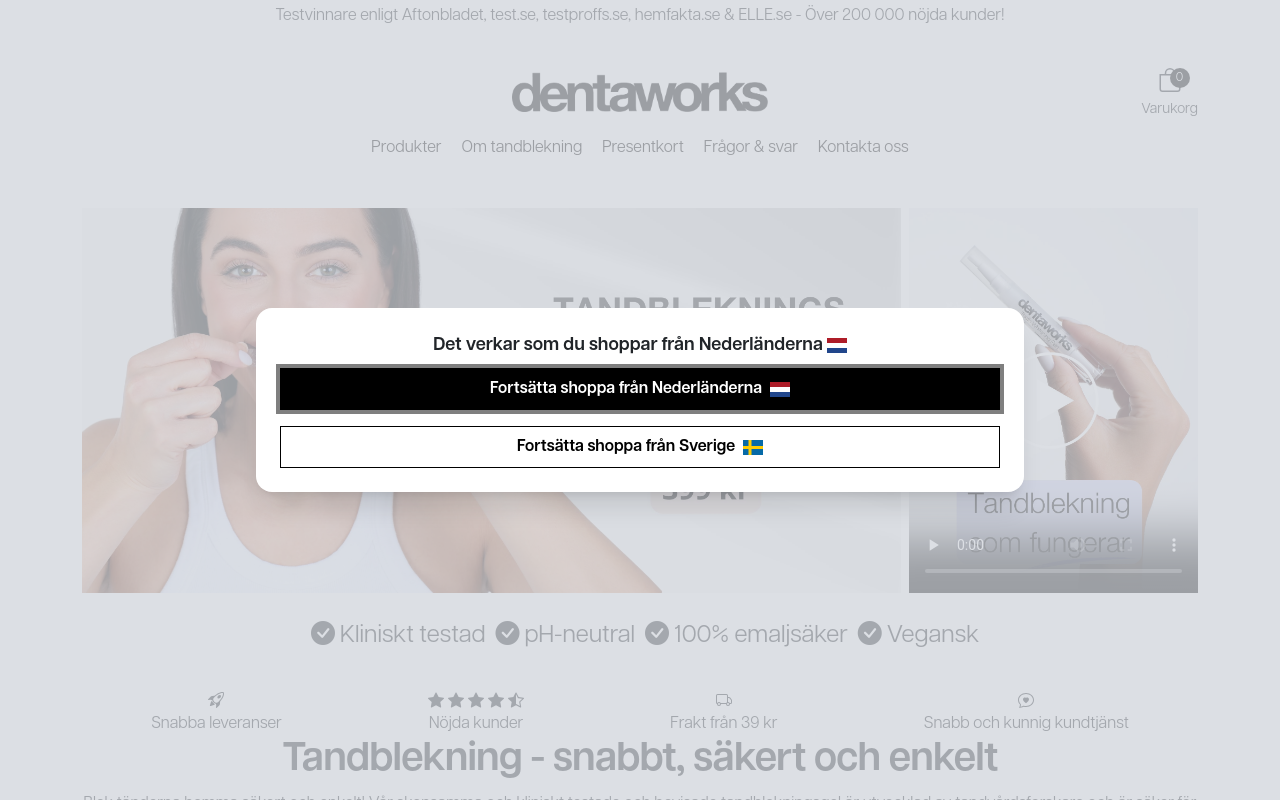 Screenshot von dentaworks.se