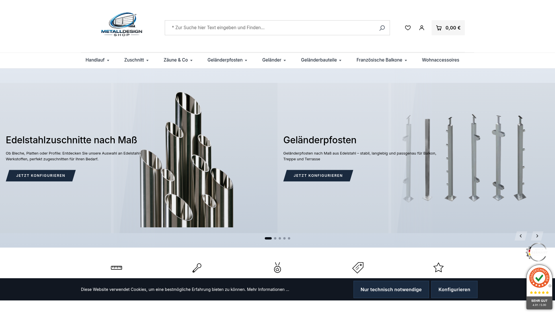Screenshot von METALLDESIGN SHOP