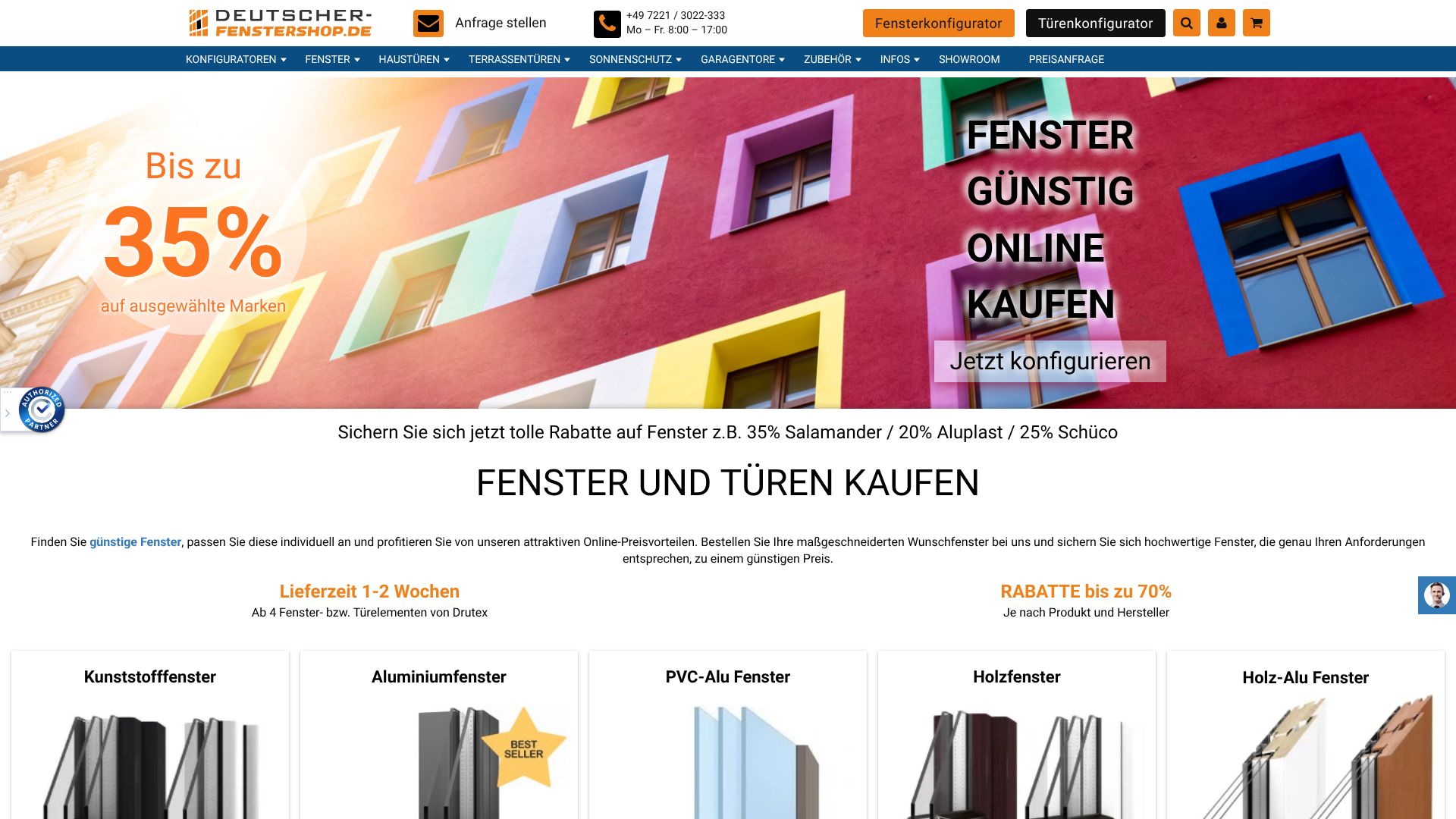 Screenshot von Deutscher-Fenstershop