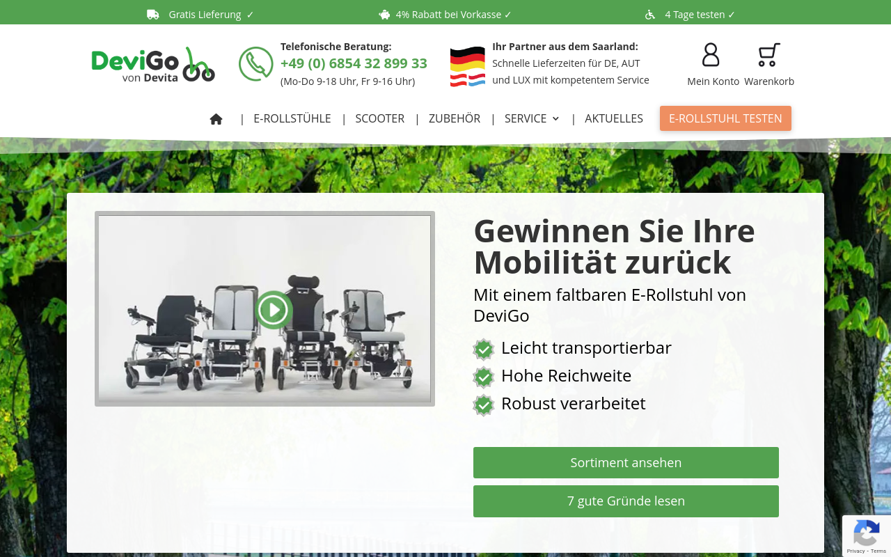 Screenshot von Devigo