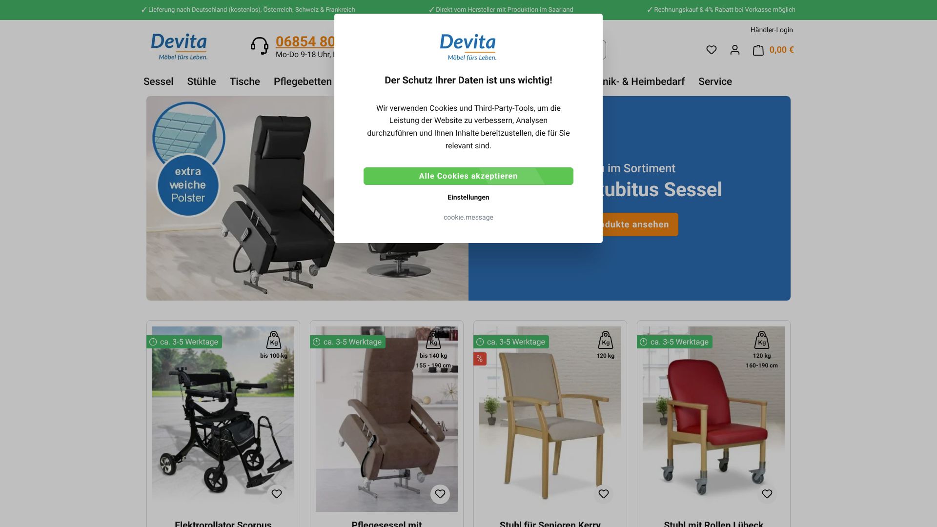 Screenshot von Devita