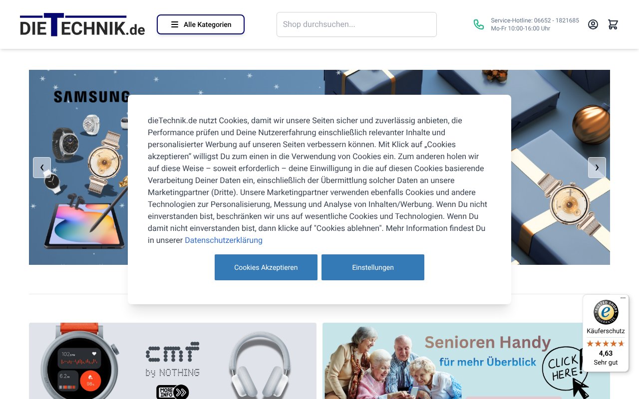 Screenshot von dietechnik.de