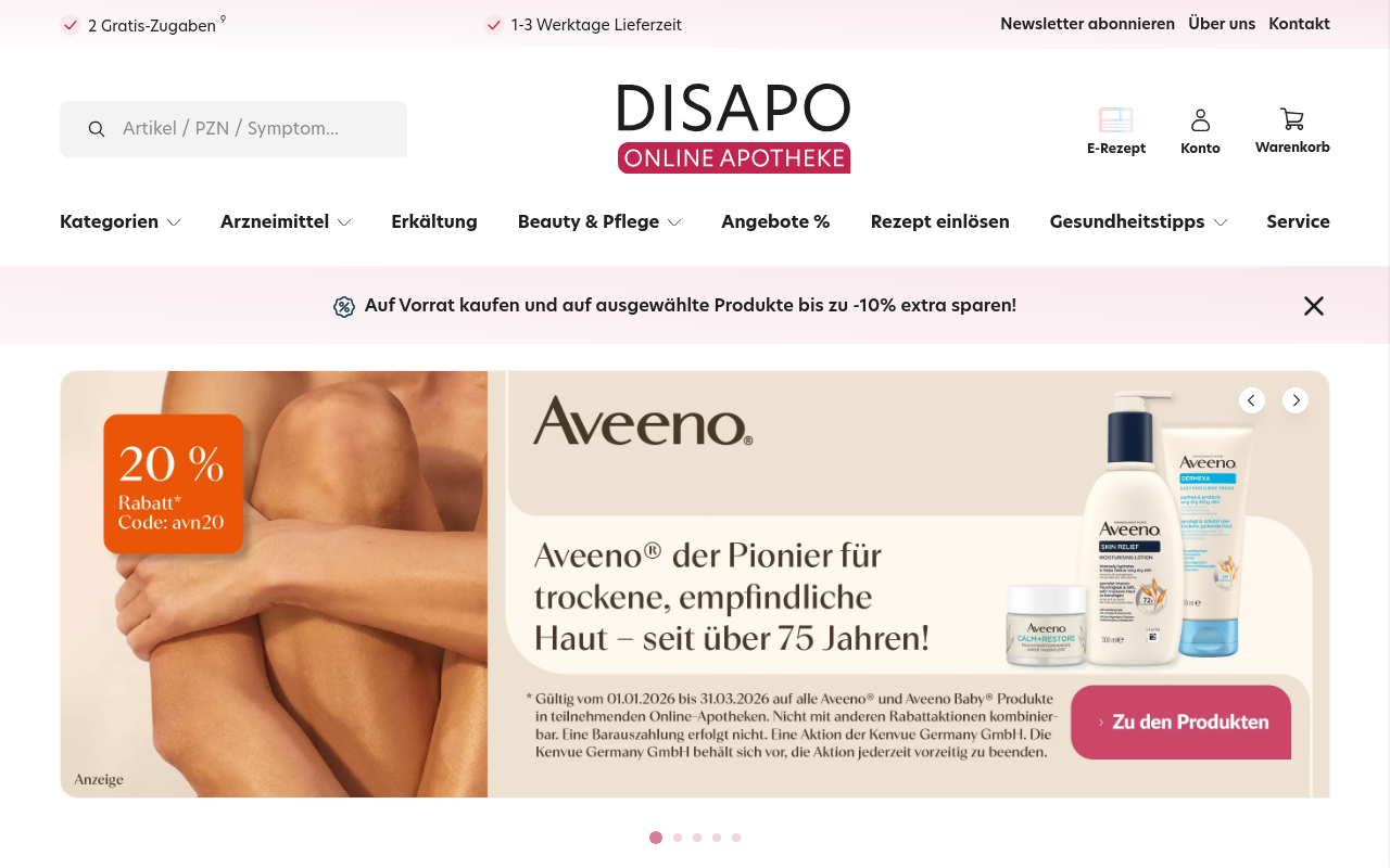 Screenshot von disapo.de