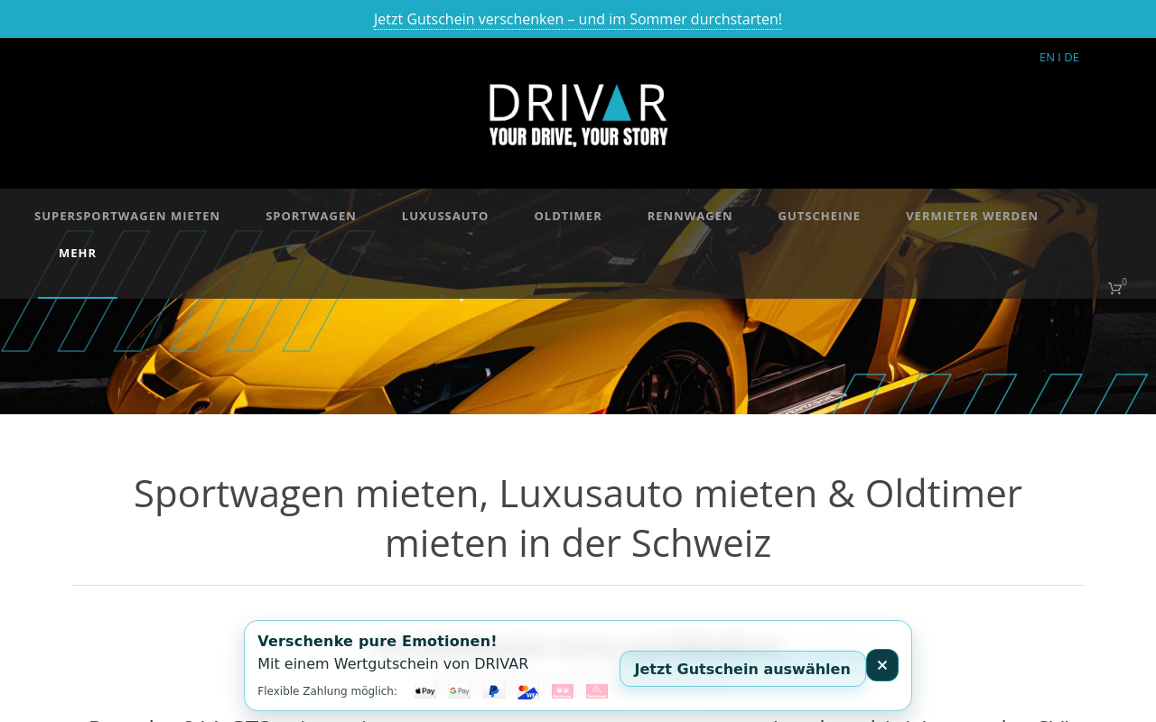 Screenshot von DRIVAR Schweiz