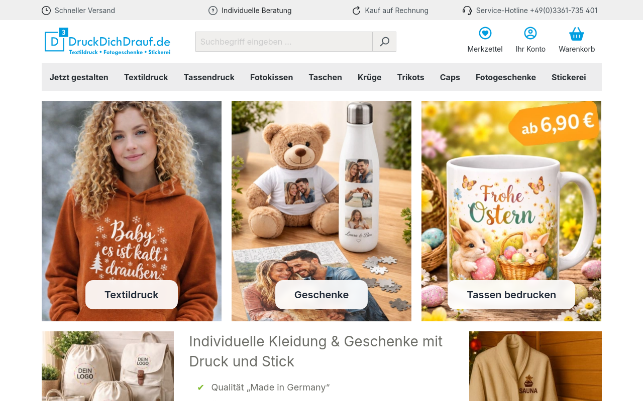 Screenshot von druckdichdrauf.de