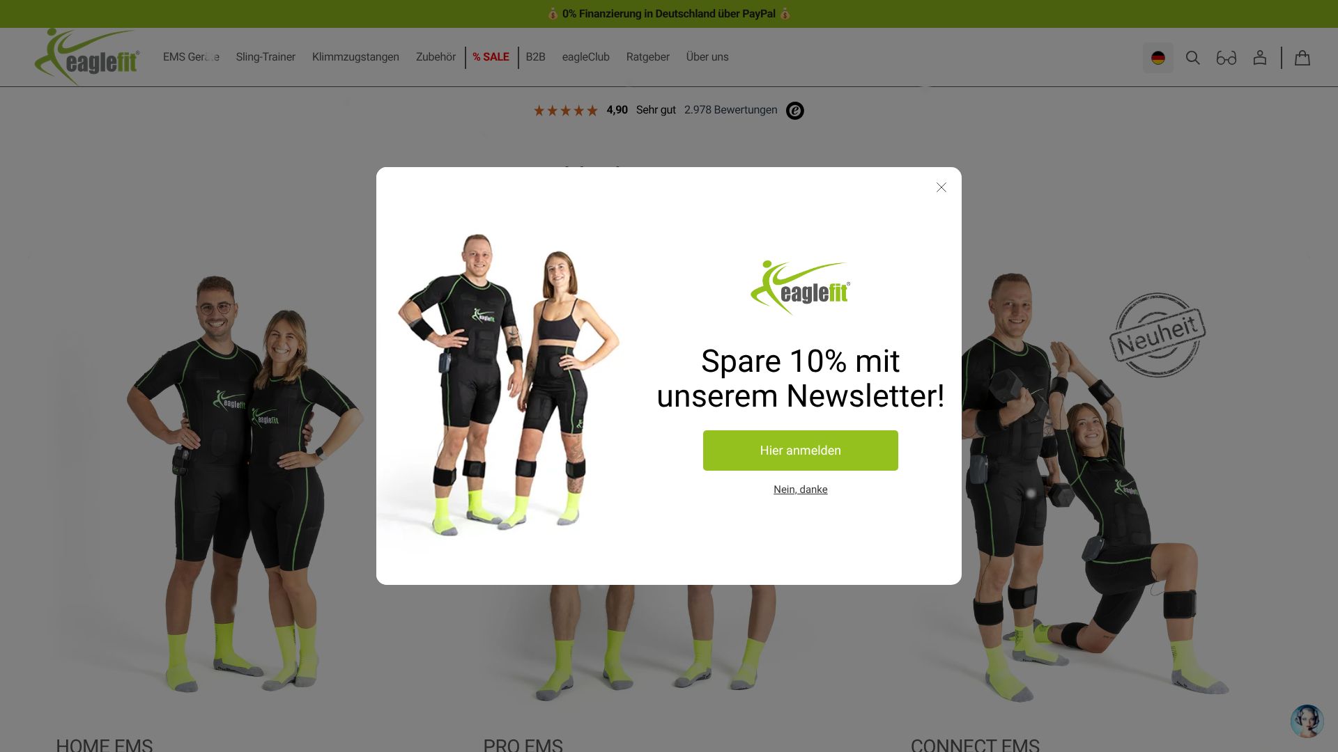 Screenshot von eaglefit