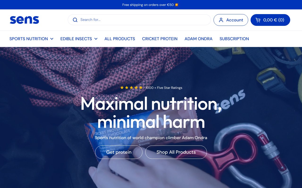 Screenshot von eatsens.com